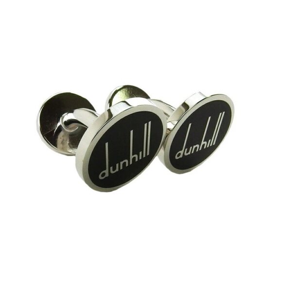 Dunhill cuffs Silver black Women Authentic secondhand
